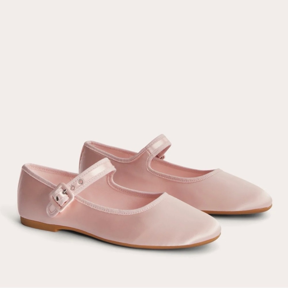 Everlane Tutu Pink Satin The Day Buckle Mary Jane in Size 10